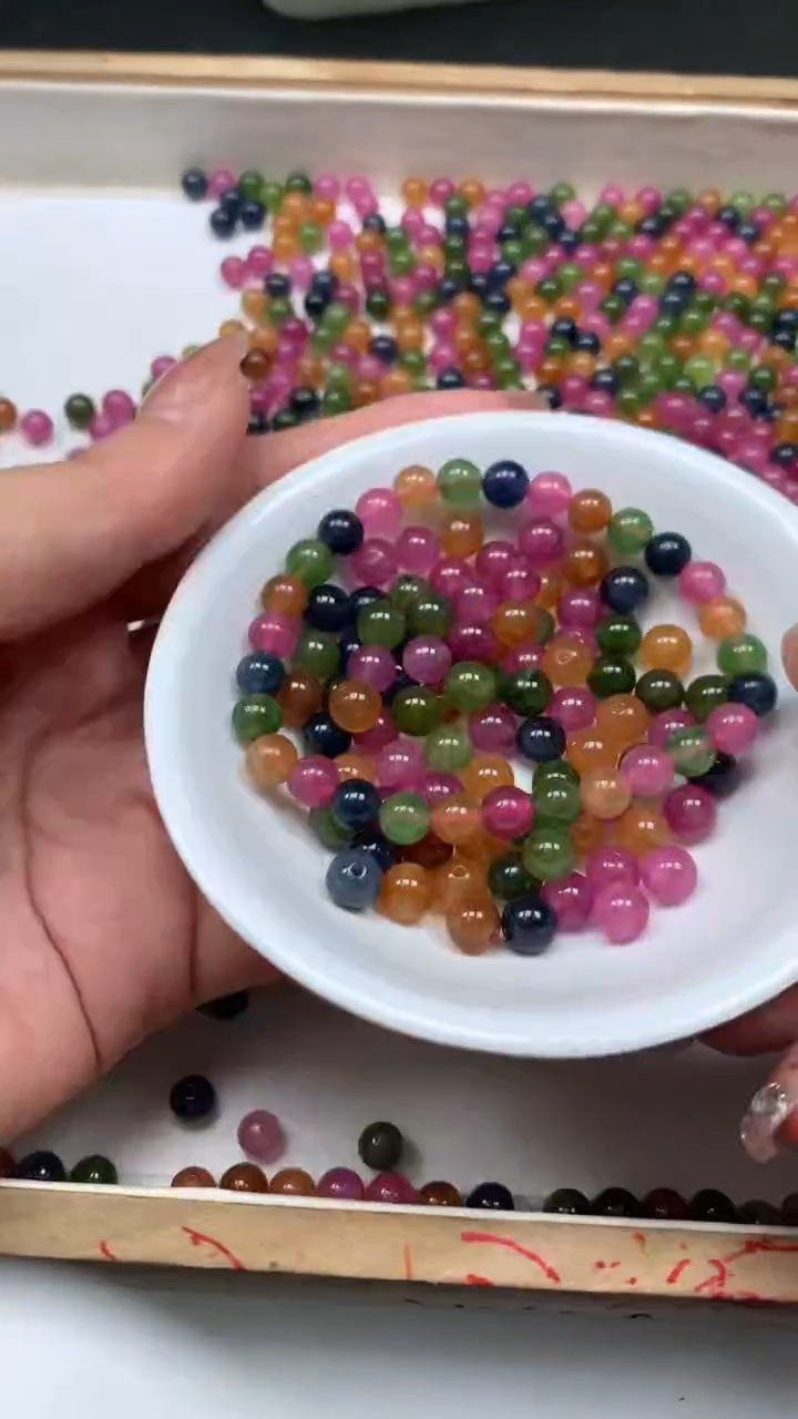 未镶嵌散珠碧玺C52 老坑料碧玺6mm30个6.8元