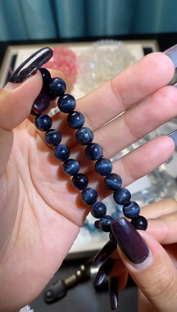 【闪购商品】水晶手串未镶嵌蓝虎眼石126