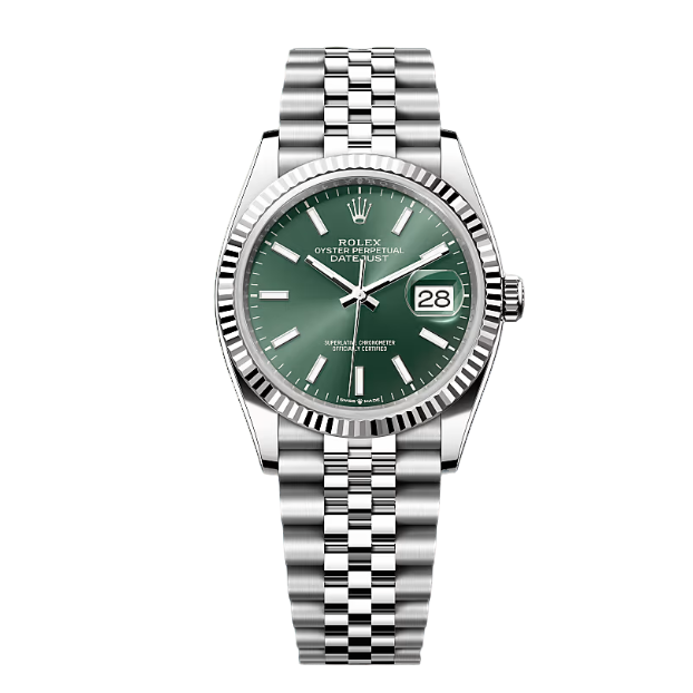 99新 Rolex/劳力士 全套/日志/126234/薄荷绿夜光刻度/36表径