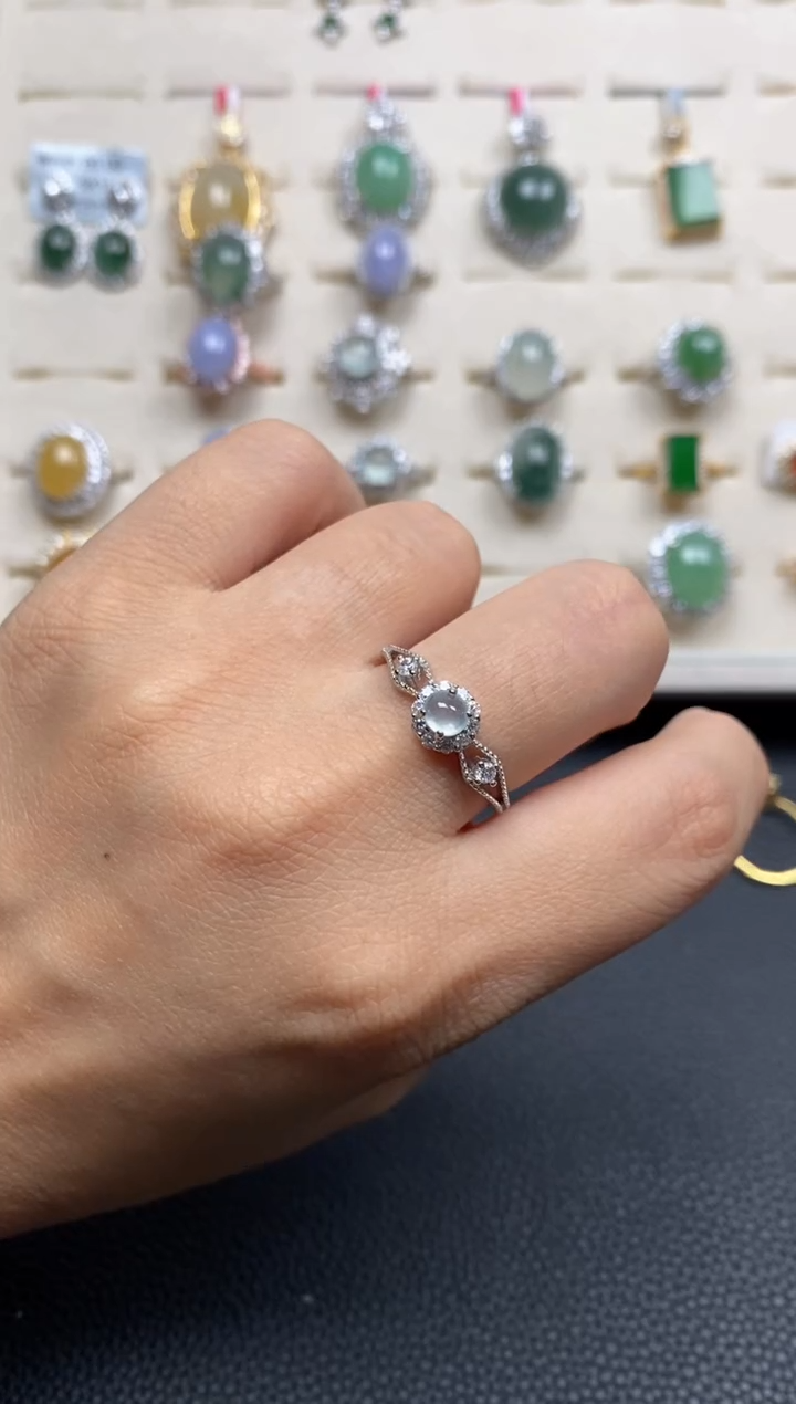 【闪购商品】翡翠戒指银S925镶嵌1111