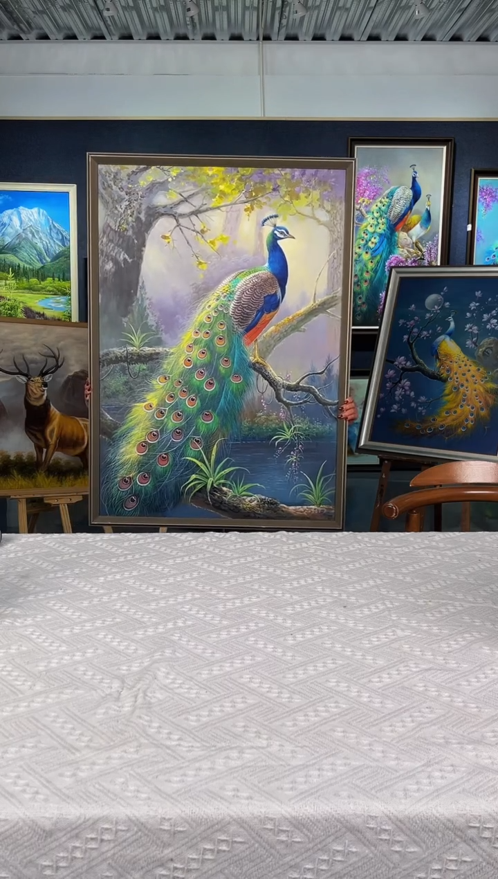【闪购商品】油画21号 70*100 孔雀-手绘油画