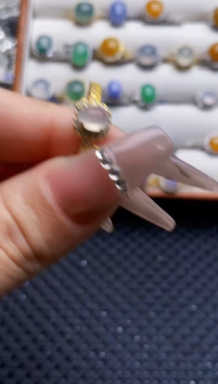 银S925镶嵌戒指翡翠8413