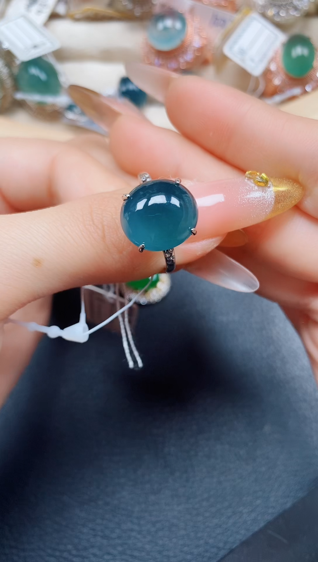 【闪购商品】翡翠戒指银S925镶嵌翡翠