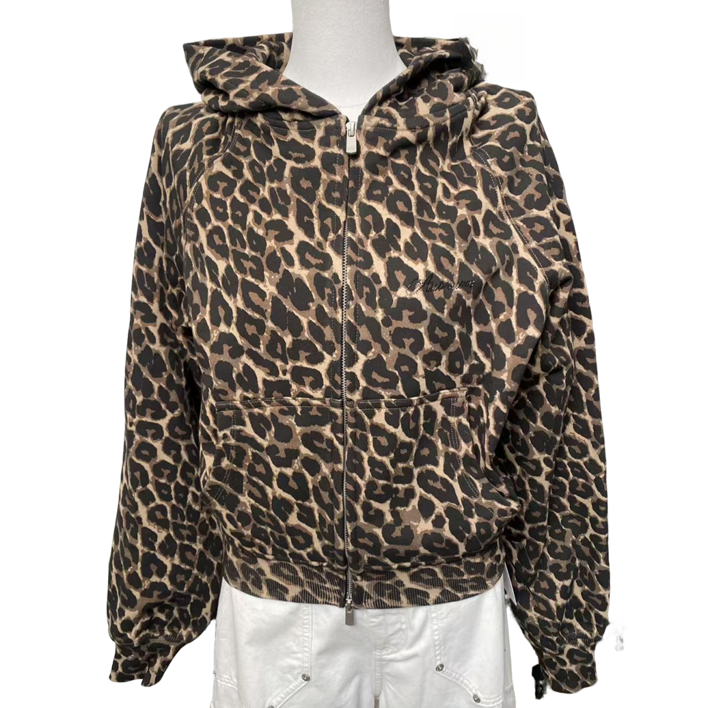 新款 豹纹拉链宽松显瘦满印女士时尚开衫印花