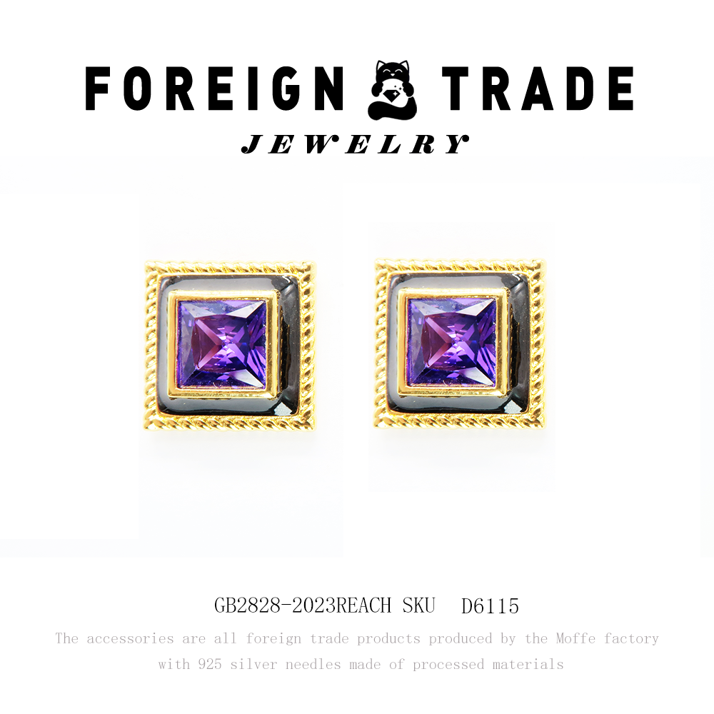 TLIT 铜合金树脂耳饰 X设计师款耳钉D6115