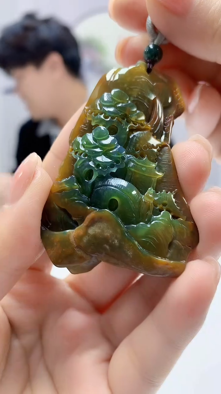 【闪购商品】定制翡翠未镶嵌5145mm-毛货挂件44