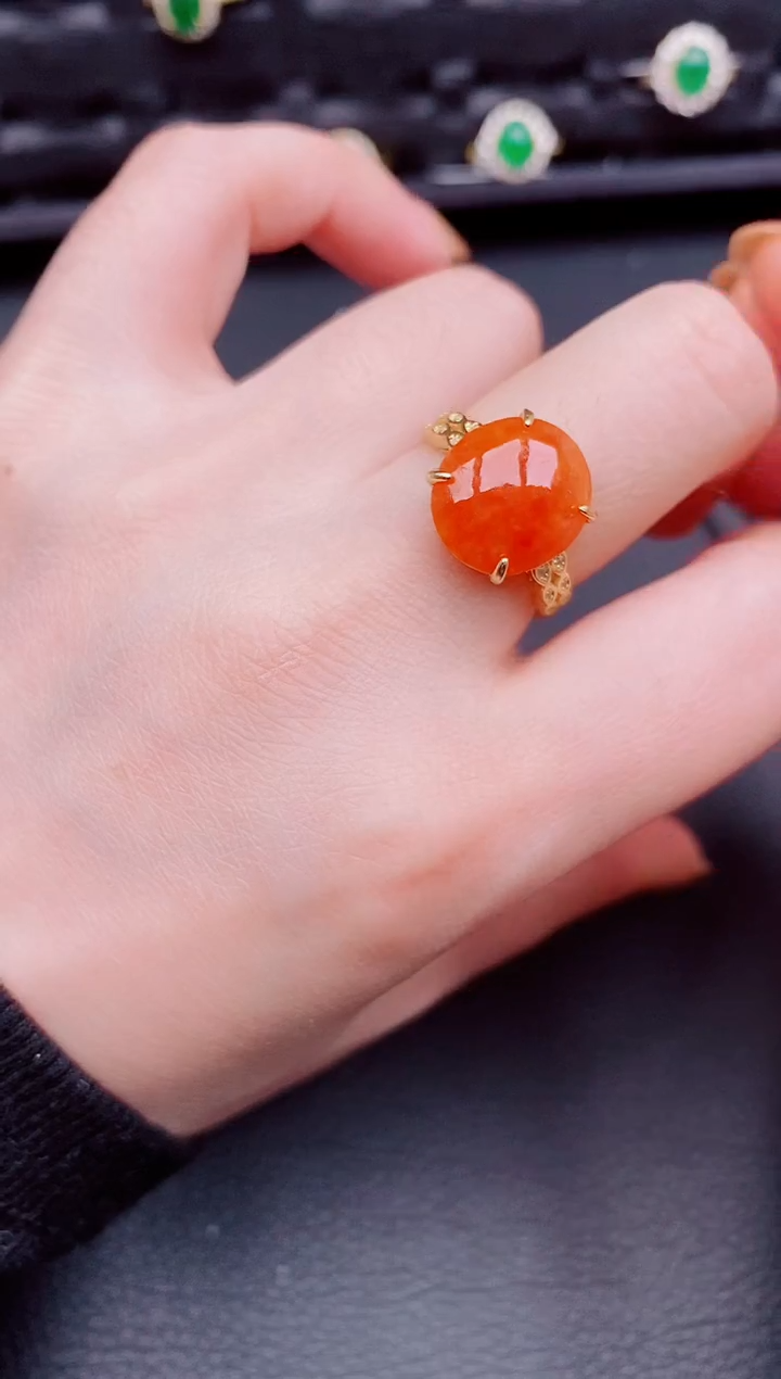 【闪购商品】翡翠戒指银S925镶嵌天然a货翡翠552