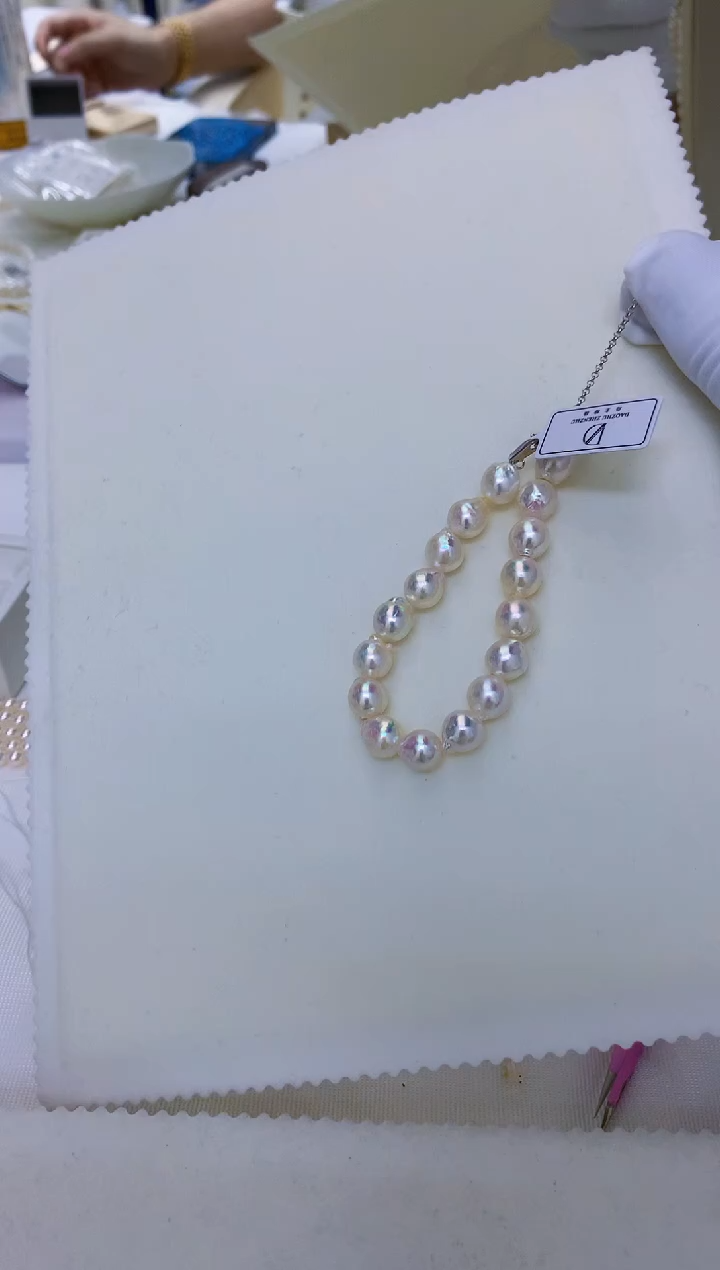 银S925镶嵌饰品海水珍珠满珠链手链·微巴