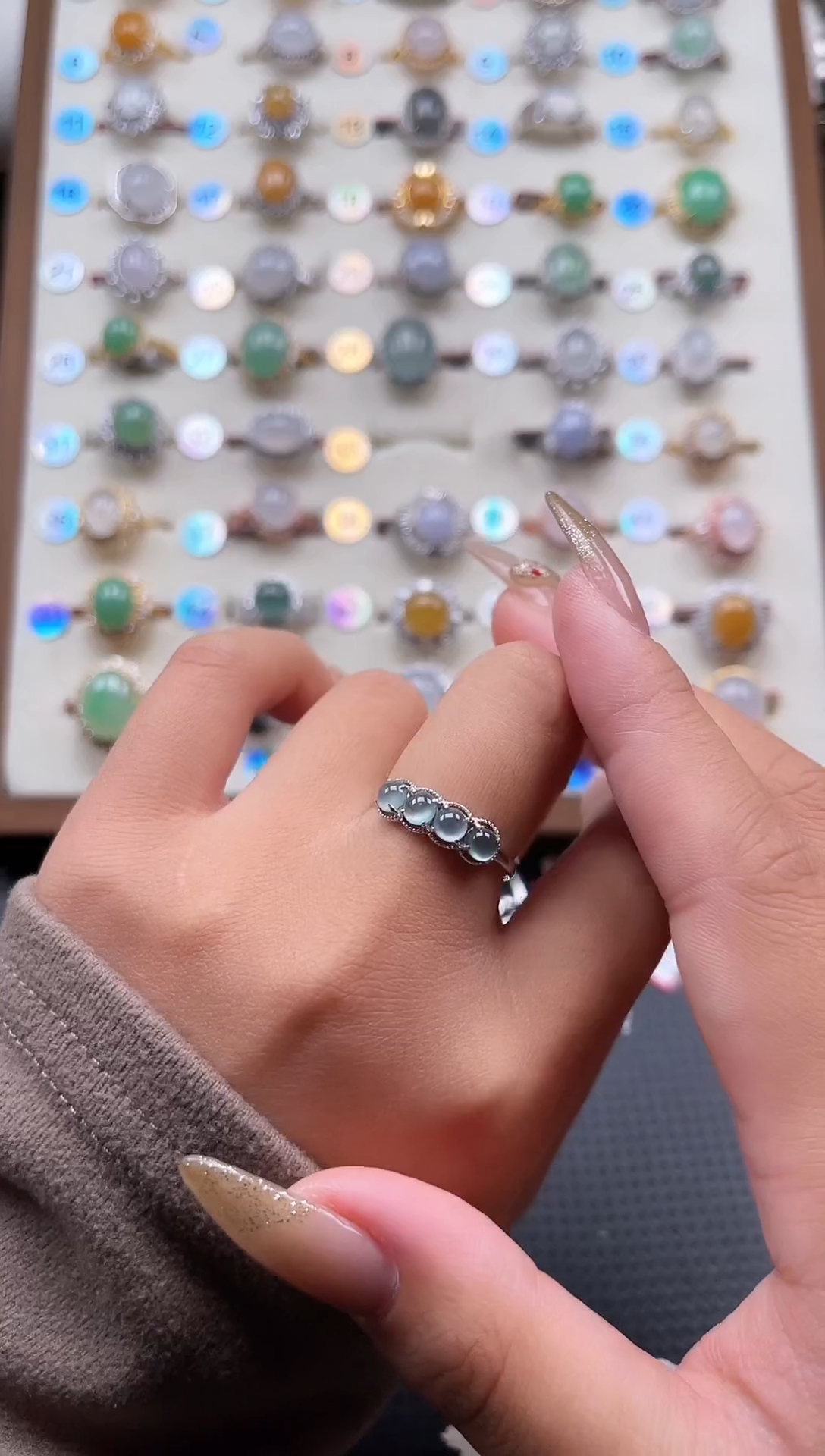 【闪购商品】翡翠戒指银S925镶嵌天然A货翡翠戒指