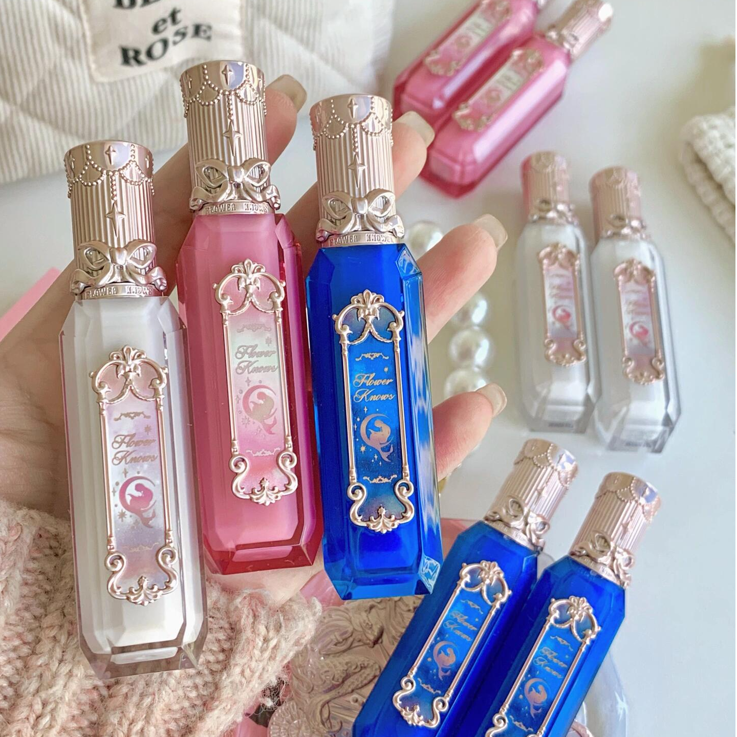 花知晓月光人鱼系列宝石唇釉滋润成膜镜面女生