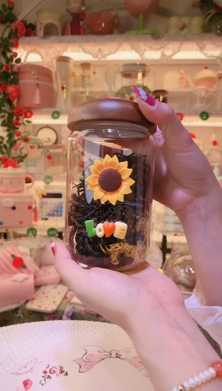 向日葵茶叶罐——手工制作品质好！