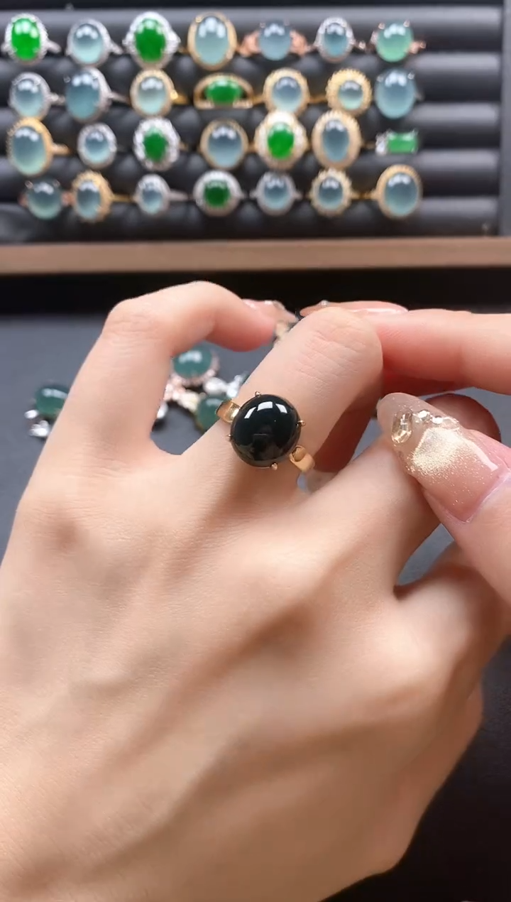 银S925镶嵌戒指翡翠51151