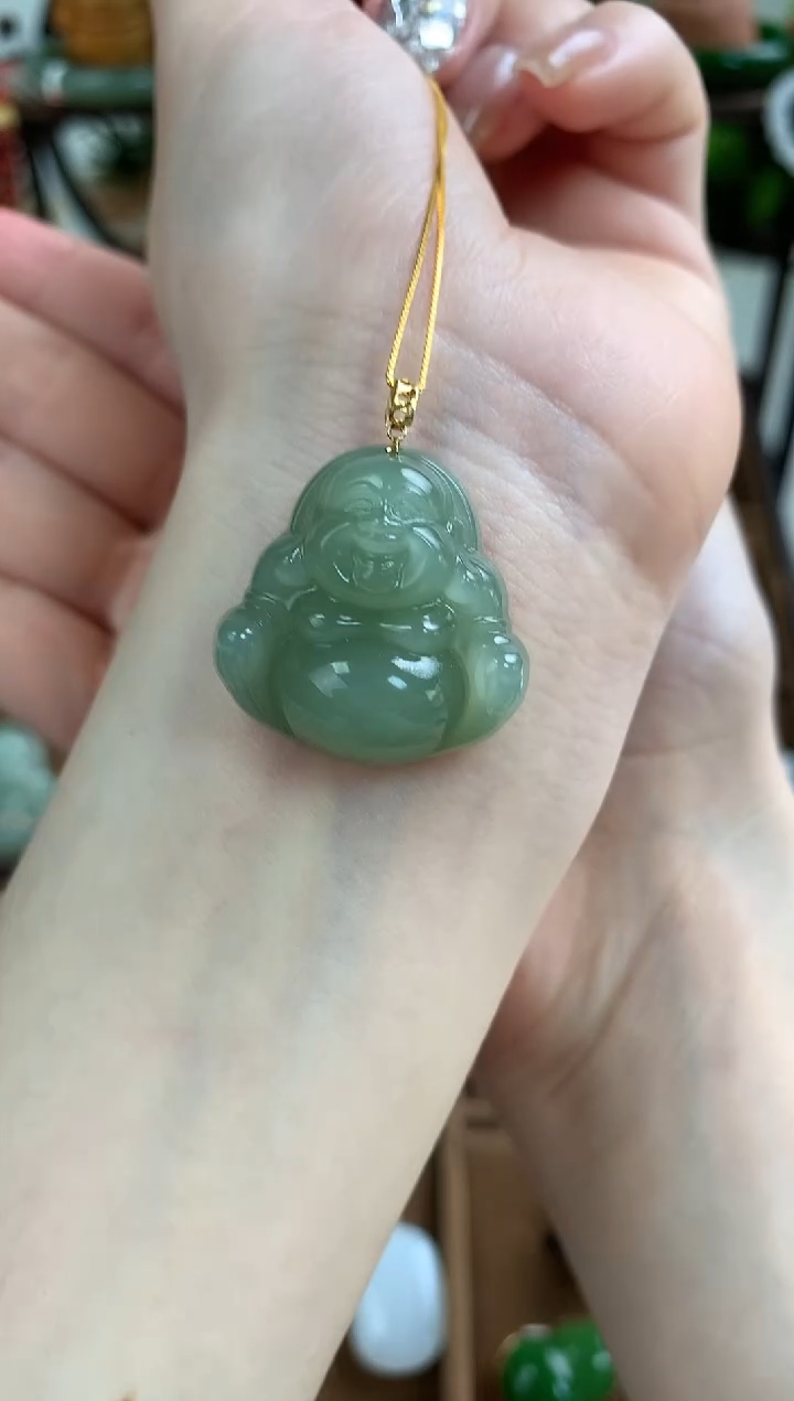 【闪购商品】和田玉颈饰18K金镶嵌吊坠