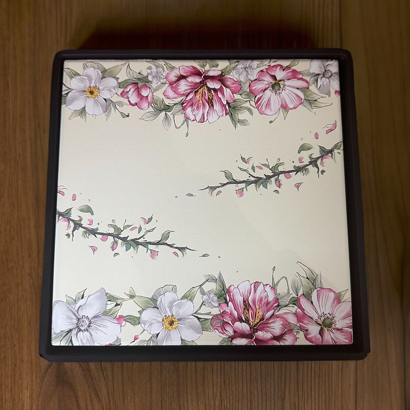 牡丹四方茶盘-ZH847