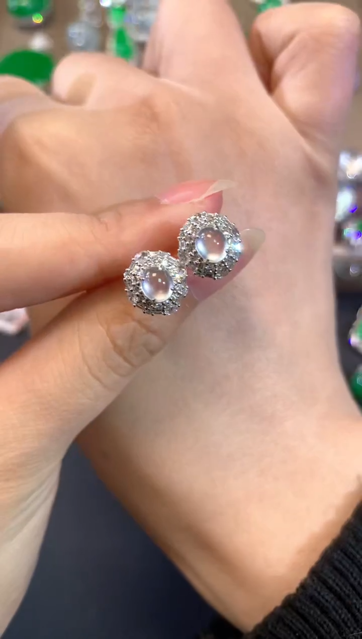 【闪购商品】翡翠耳饰18K金镶嵌A364|5980