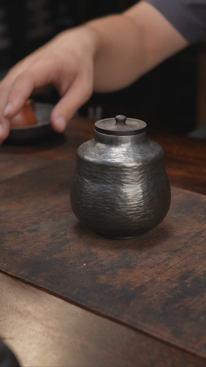 纯锡全手木塞茶叶罐存茶
