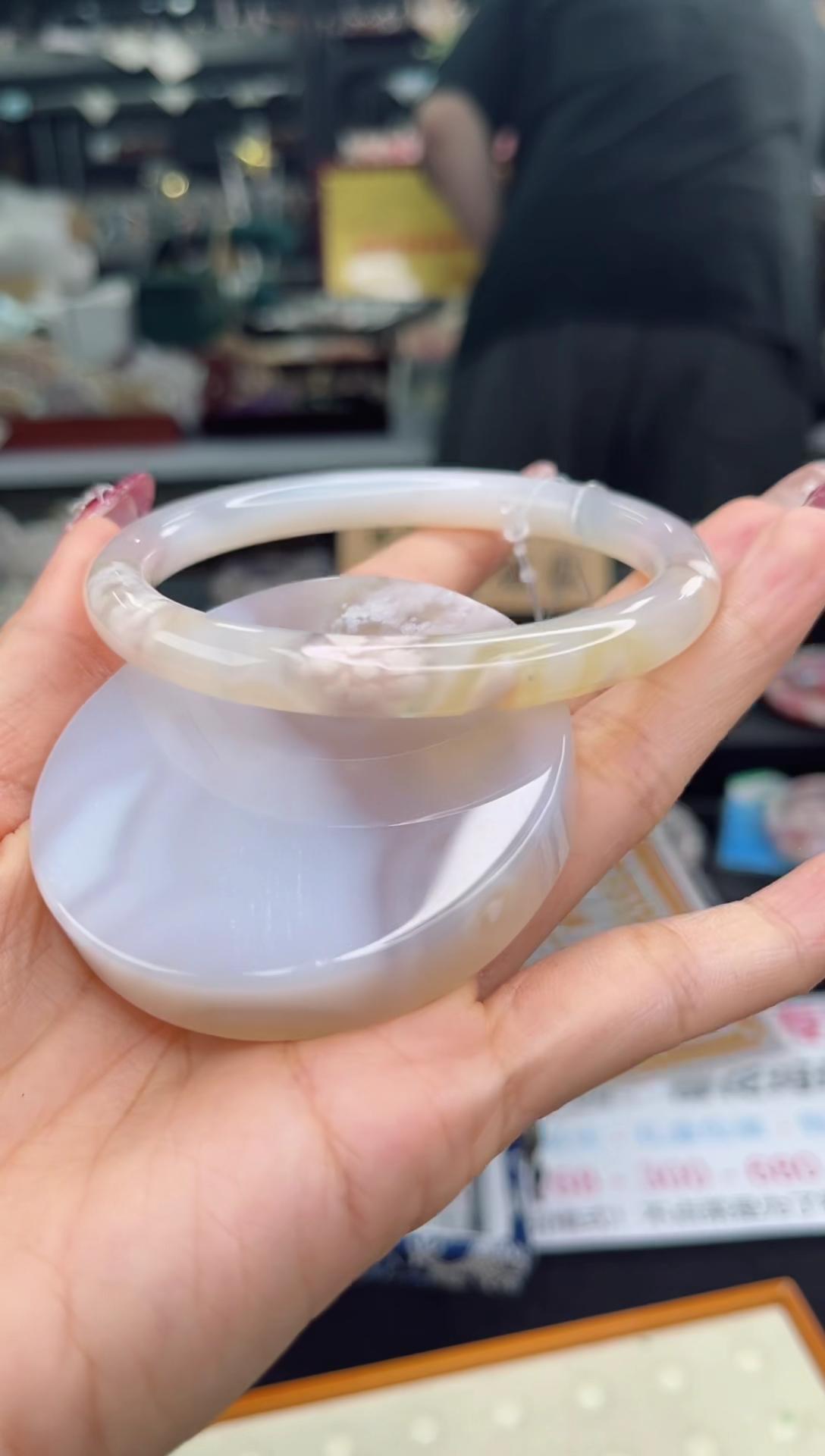 【闪购商品】石英质玉手镯未镶嵌66圈口（赠品镯心）3508175