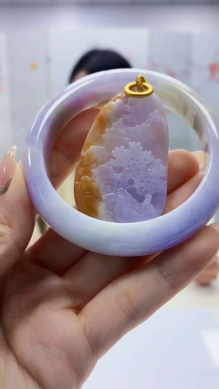 未镶嵌定制翡翠3495ty-毛货手镯（55圈）