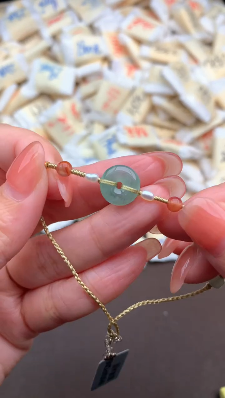 【闪购商品】翡翠挂件银S925镶嵌一脚链