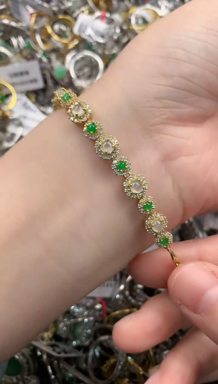 银S925镶嵌戒指翡翠444   7