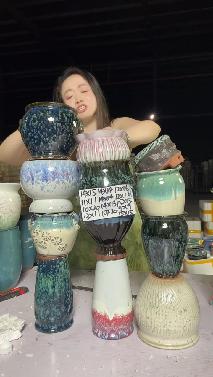 宜兴紫砂粗陶花盆