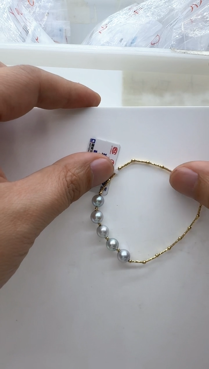 【闪购商品】海水珍珠手串18K金镶嵌清货