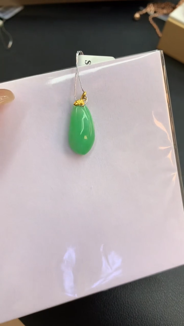 【闪购商品】翡翠颈饰18K金镶嵌赠礼盒证书 珍珍