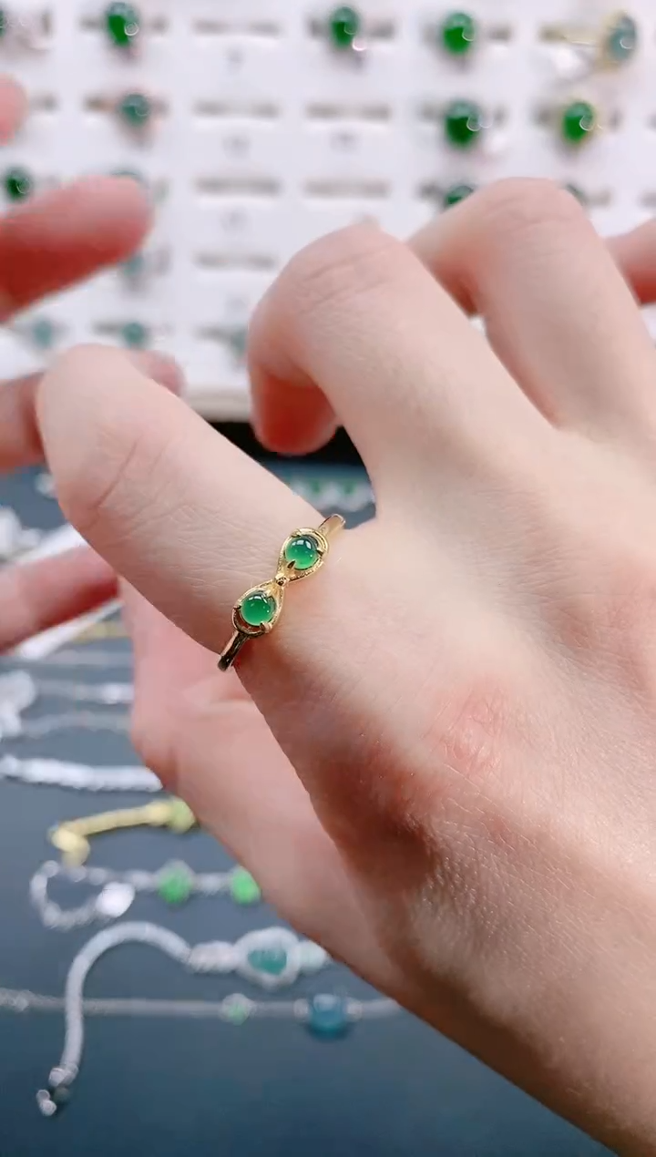 【闪购商品】翡翠戒指银S925镶嵌天然翡翠