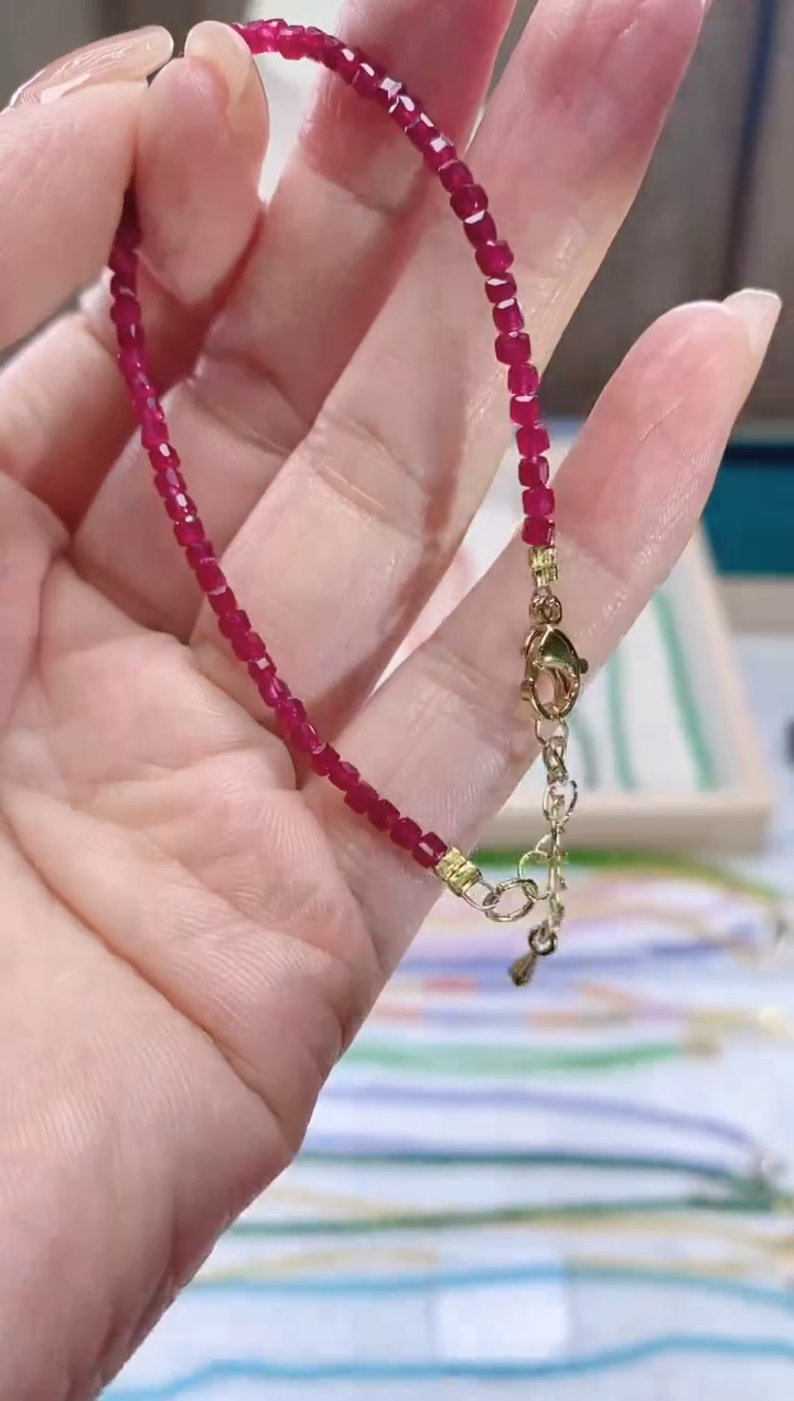 【闪购商品】红宝石手链14K金镶嵌诗颜珠宝甄选SYZB97