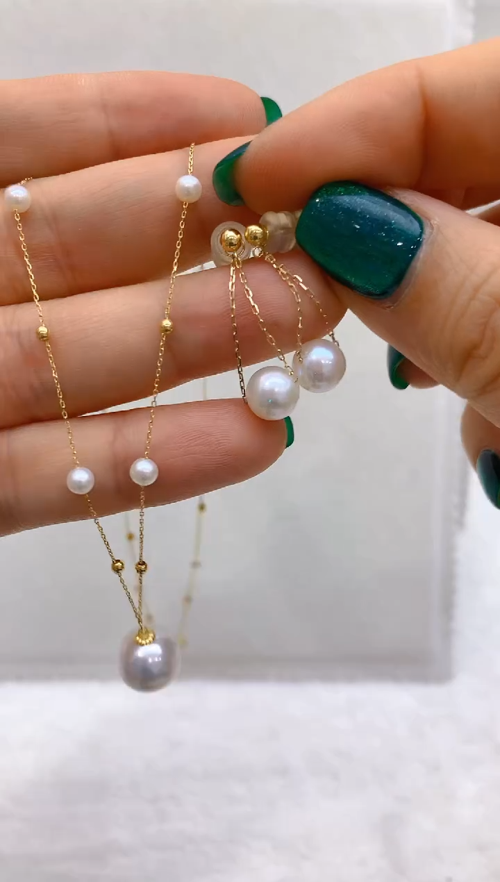 【闪购商品】淡水珍珠套装18K金镶嵌31