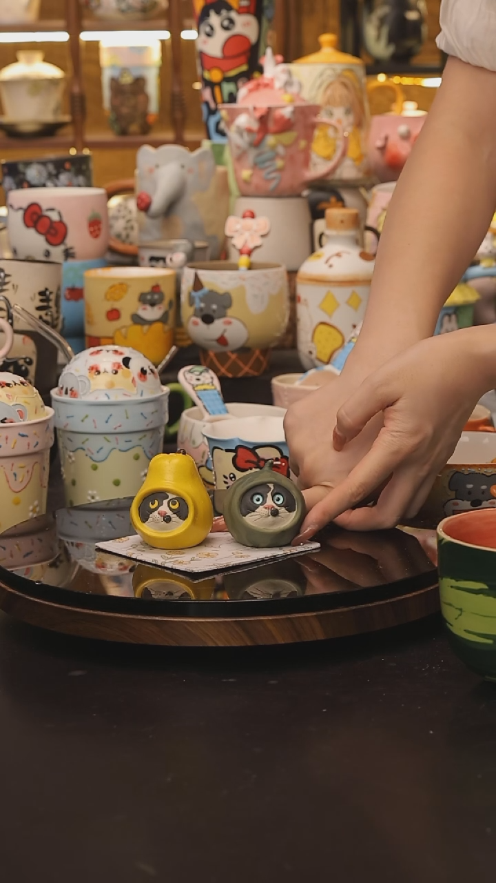 随机景德镇釉下彩绘设计师款式陶瓷