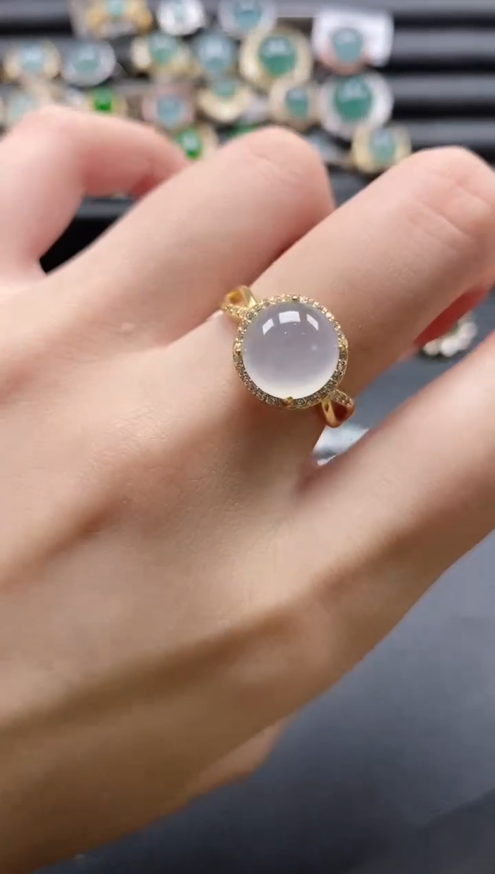 【闪购商品】翡翠戒指银S925镶嵌851511