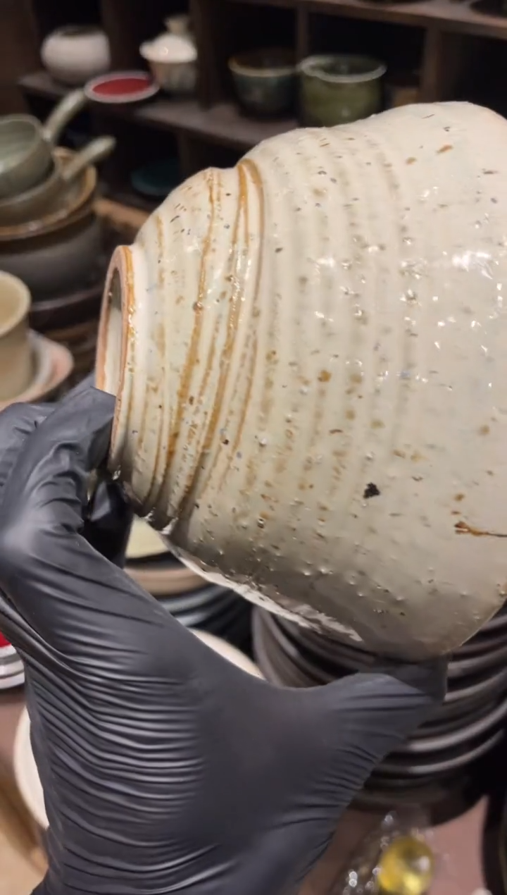 【闪购商品】瓷片344   粗陶 霞光色面碗1个