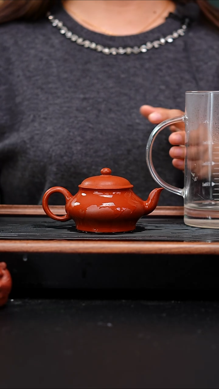 茶壶紫砂小煤窑朱泥虚扁130陈