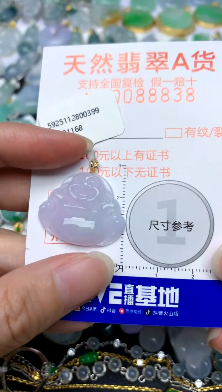 颈饰18K金镶嵌翡翠天然A货翡翠