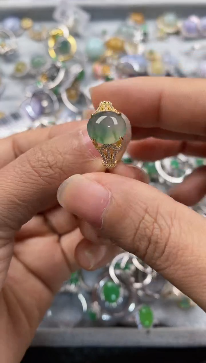 银S925镶嵌戒指翡翠111---3