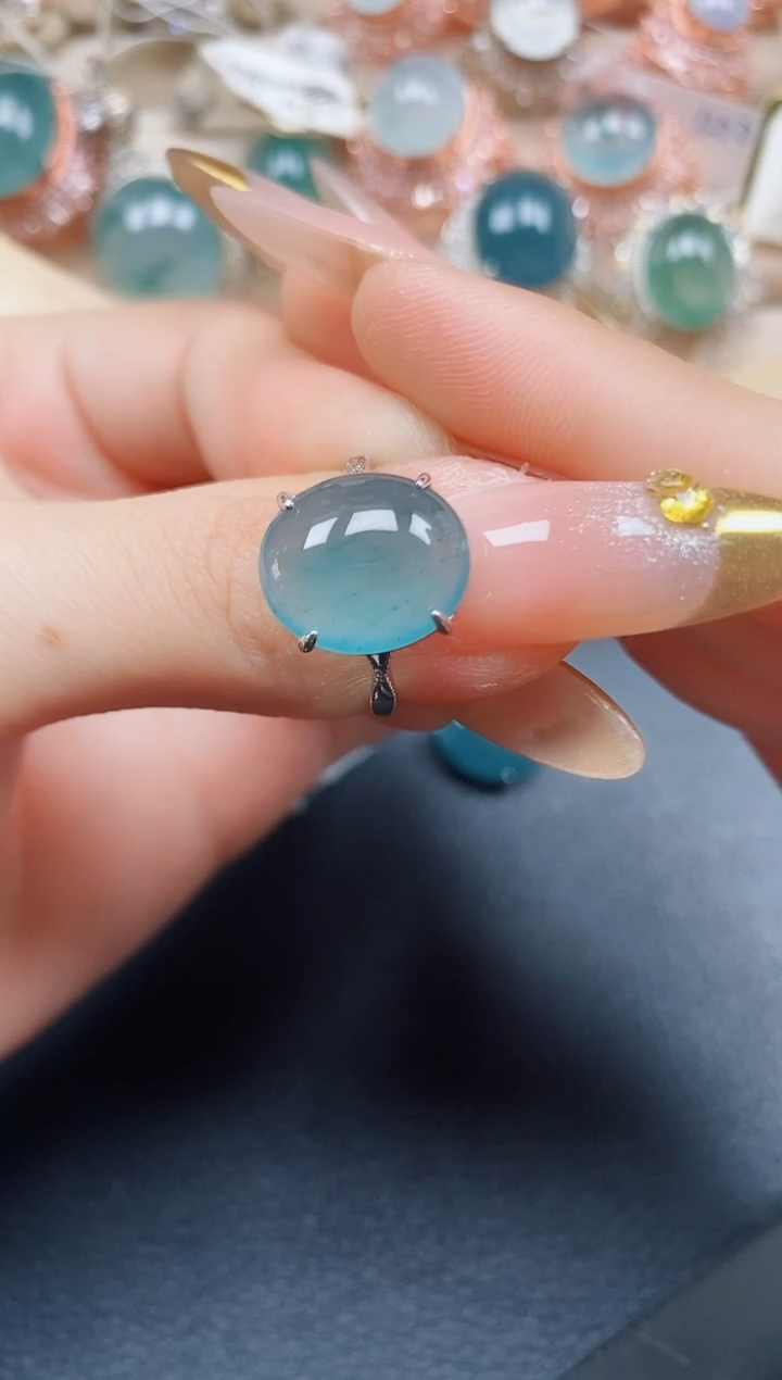 【闪购商品】翡翠戒指银S925镶嵌翡翠