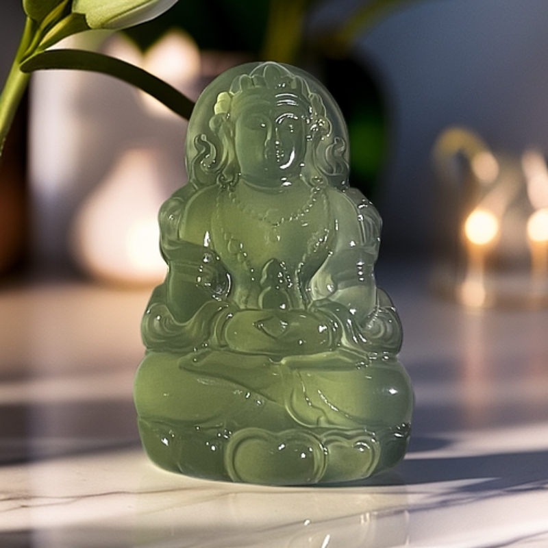 蛇纹石玉发一个吊坠