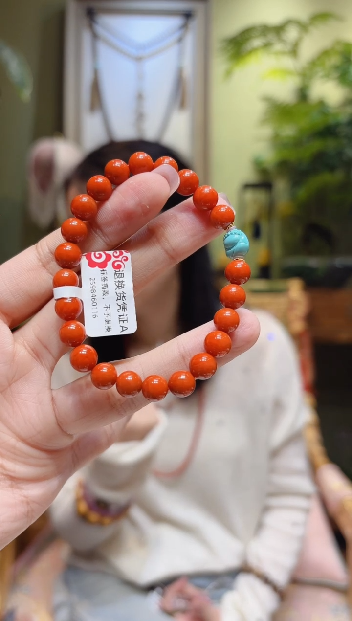 【闪购商品】南红玛瑙手串未镶嵌绿松无相佛南红手串