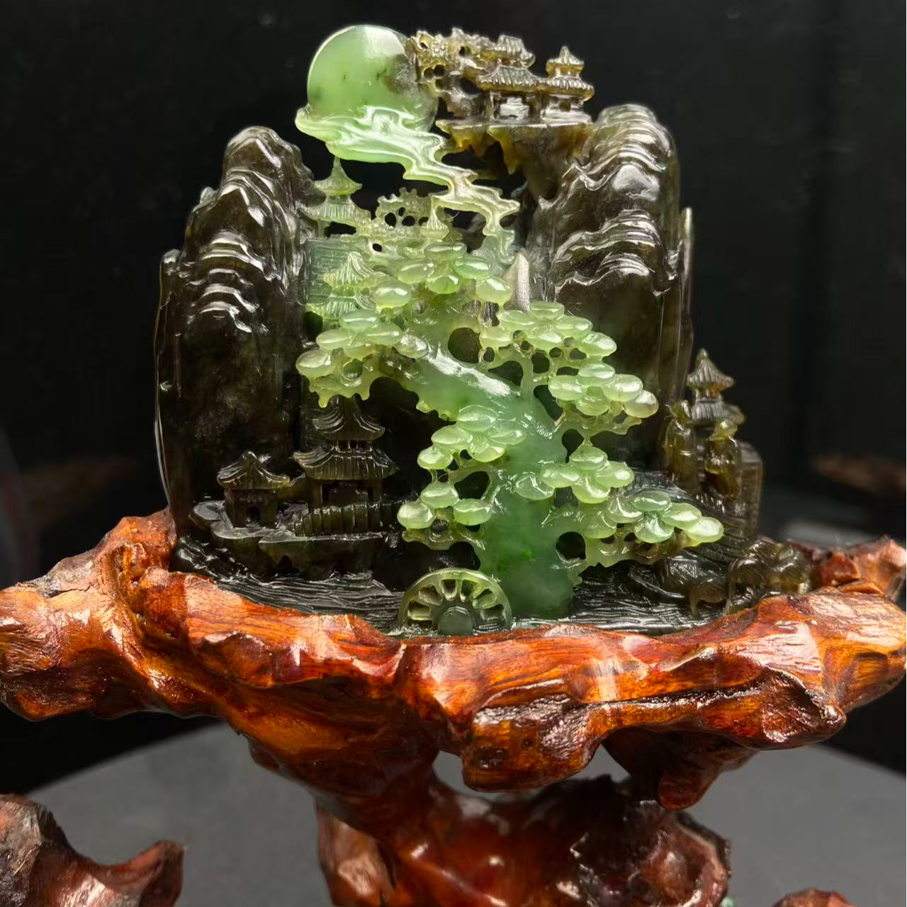 山水迎客松装饰乔迁风水摆件S035