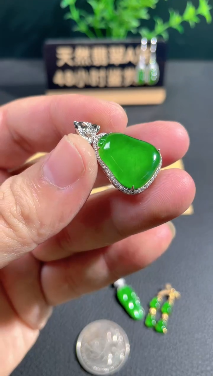 【闪购商品】翡翠颈饰18K金镶嵌翡翠