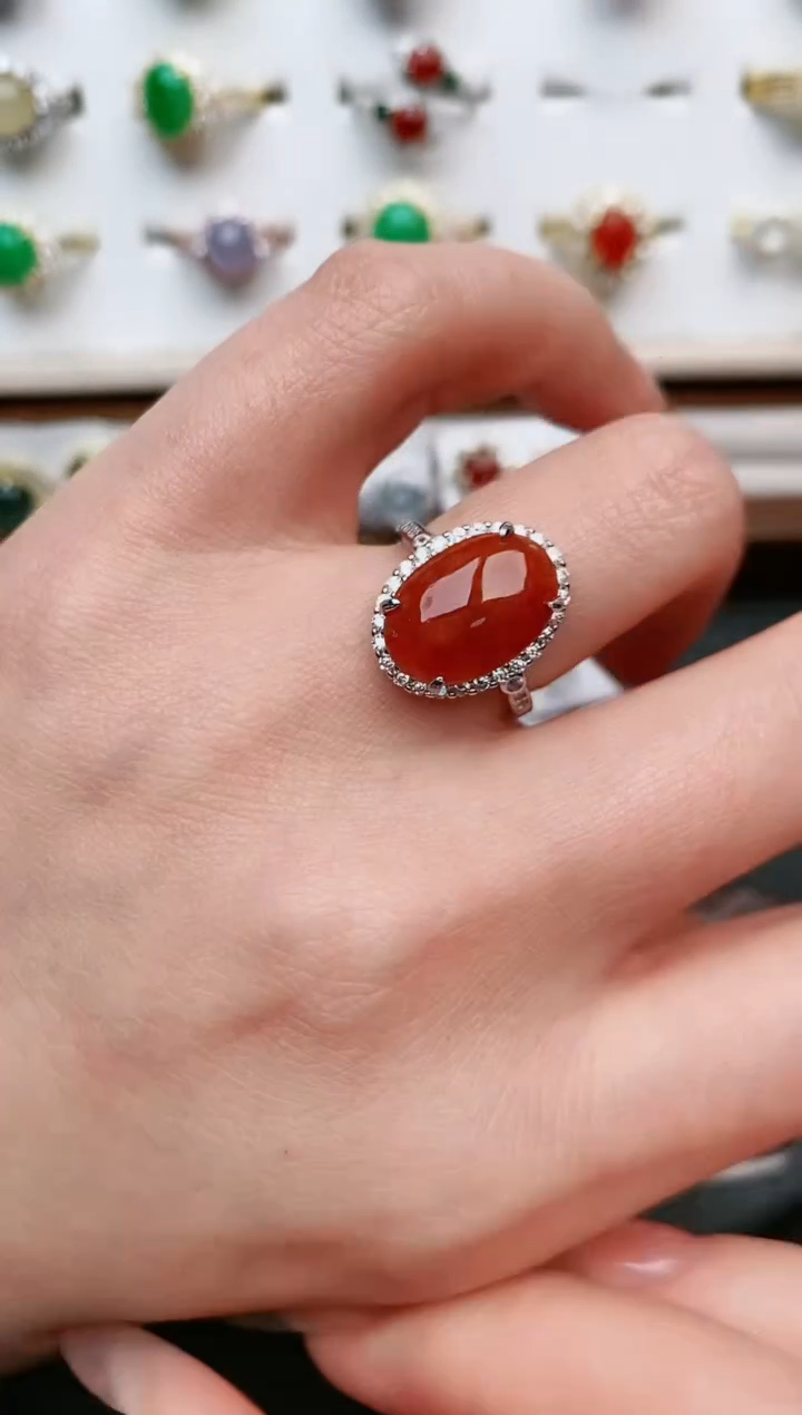 【闪购商品】翡翠戒指银S925镶嵌....