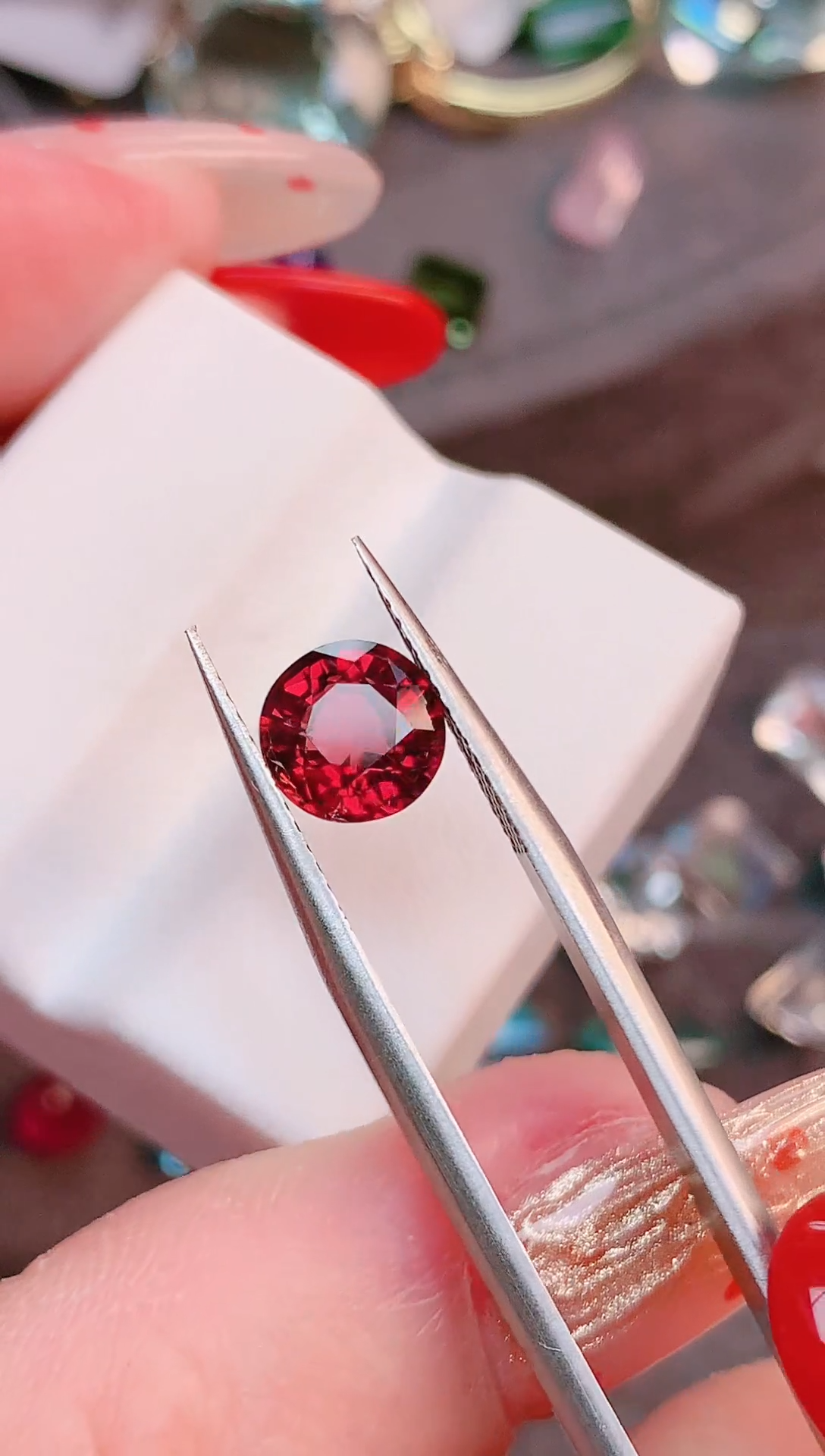 未镶嵌珠宝半成品碧玺阿富汗天然碧玺鸽血红1.9ct