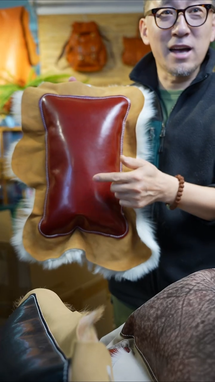 牛皮（革）真皮腰枕  16号