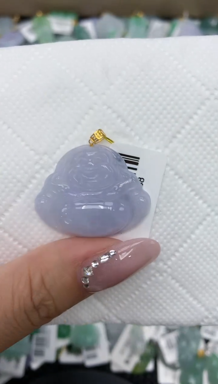 颈饰18K金镶嵌翡翠a货支持复检百元1以上9元证书费自理