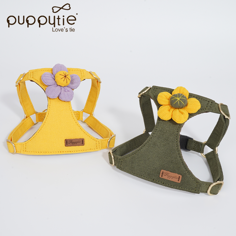 Puppytie|南瓜花|狗狗牵引绳小型绳子遛狗绳小型犬牵引绳