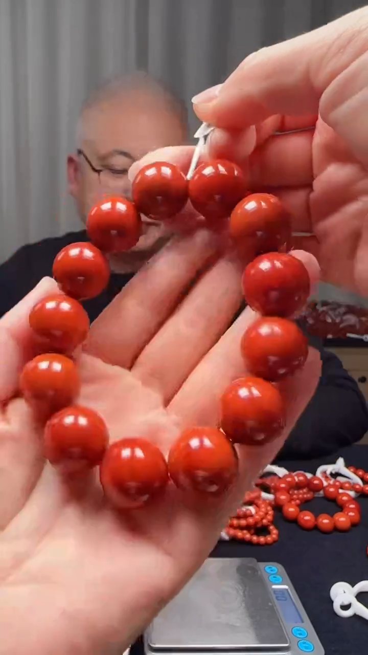 未镶嵌多样性发一件南红玛瑙【高货】柿锦红18mm保山圆珠单圈 