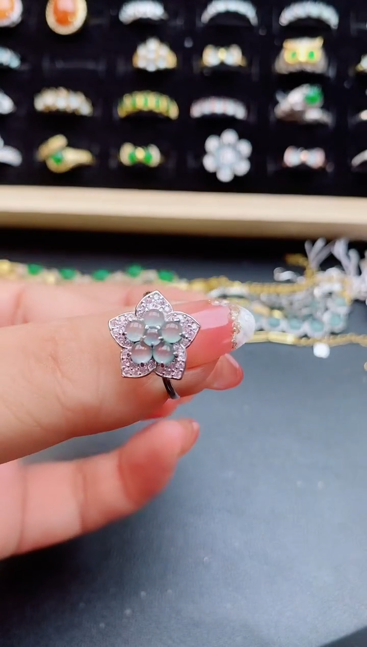 【闪购商品】翡翠戒指银S925镶嵌50805
