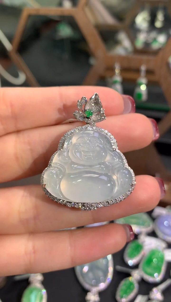 【闪购商品】翡翠吊坠(不含链)18K金镶嵌吊坠