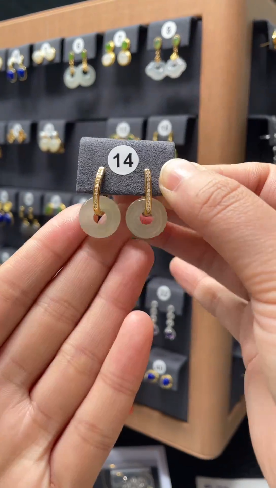 【闪购商品】和田玉耳饰银S925镶嵌0014